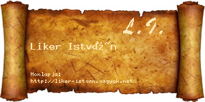 Liker István névjegykártya